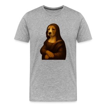 Portrait de chien dans le style de la Renaissance - T-shirt bio Premium Homme - gris chiné - Devant - Damien (186cm)