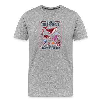 Underwater Diversity Unity Design - Men's Premium Organic T-Shirt - heather grey - Front - Damien (186cm)