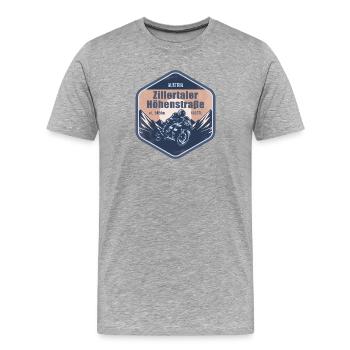 Zillertaler Höhenstraße Österreich Tirol Motorrad R - Männer Premium Bio T-Shirt - Grau meliert - Vorne - Damien (186cm)