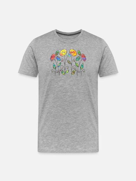 Fleur - T-shirt bio Premium Homme - gris chiné