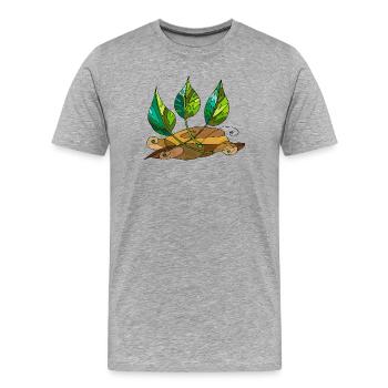 feuilles - T-shirt bio Premium Homme - gris chiné - Devant - Damien (186cm)