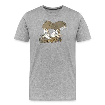 fungi - Men's Premium Organic T-Shirt - heather grey - Front - Damien (186cm)
