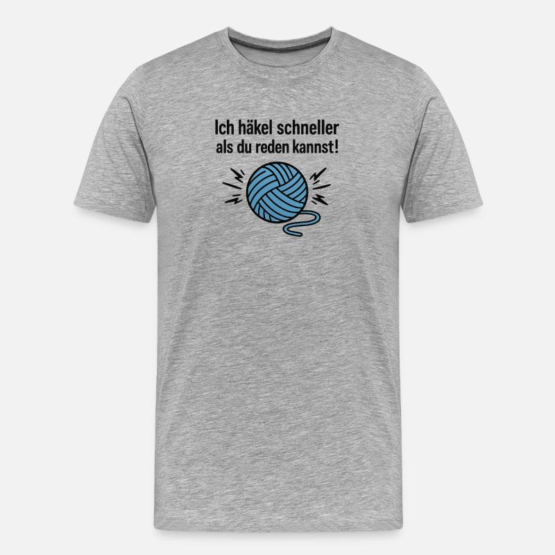 Die Strick-Turbine - Männer Premium Bio T-Shirt - Grau meliert