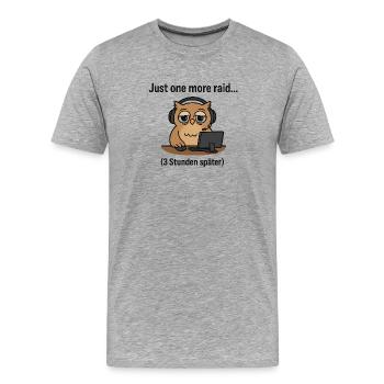 Butin et privation de sommeil - T-shirt bio Premium Homme - gris chiné - Devant - Damien (186cm)