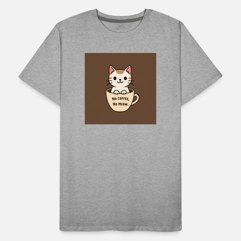 Katzenkaffee Spruch Design Männer Premium Bio T-Shirt