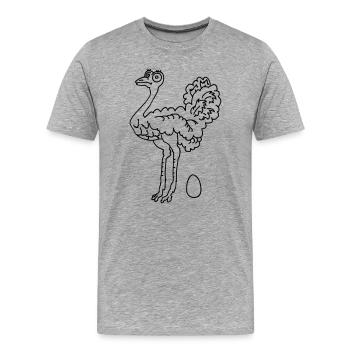 Ostrich - Men's Premium Organic T-Shirt - heather grey - Front - Damien (186cm)