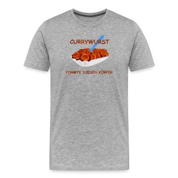 Currywurst - T-shirt bio Premium Homme - gris chiné - Devant - Damien (186cm)