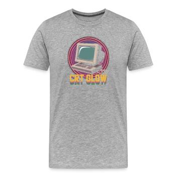 CRT Ordinateur Pop Culture Rétro Jeu vidéo - T-shirt bio Premium Homme - gris chiné - Devant - Damien (186cm)