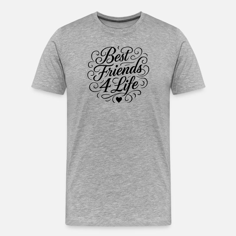 Meilleurs amis pour la vie - T-shirt bio Premium Homme - gris chiné