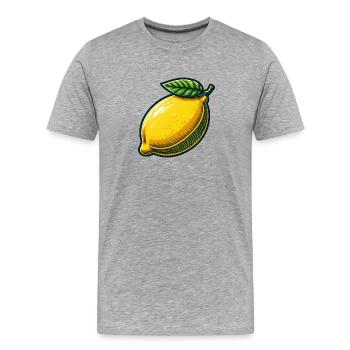 Citron Illustré Naturel - T-shirt bio Premium Homme - gris chiné - Devant - Damien (186cm)