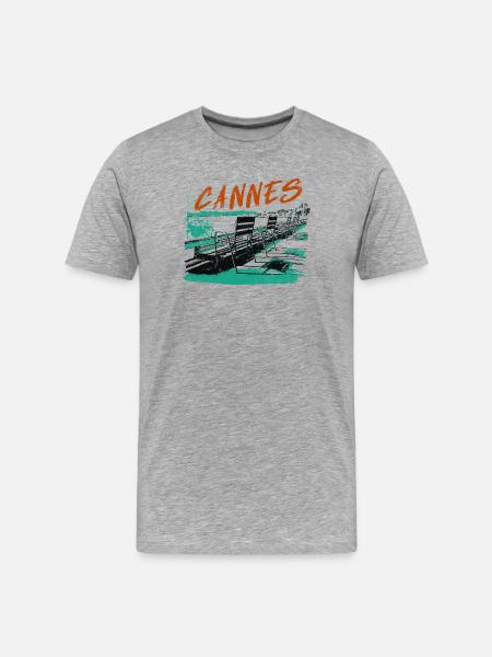 Cannes Côte d'Azur Illustration - Men's Premium Organic T-Shirt - heather grey