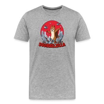 Squirrelzilla: Geschäftige städtische Zerstörung - Männer Premium Bio T-Shirt - Grau meliert - Vorne - Damien (186cm)