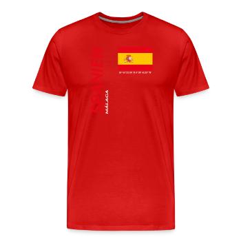Malaga - T-shirt bio Premium Homme - rouge - Devant - Damien (186cm)