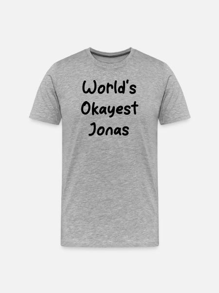 World s_okayest_Jonas - Men's Premium Organic T-Shirt - heather grey
