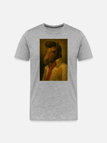 Horse head in glitter suit - Men's Premium Organic T-Shirt - heather grey