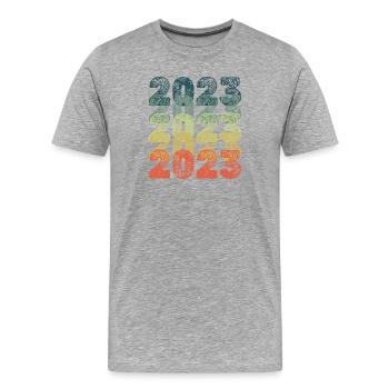 2023 - Männer Premium Bio T-Shirt - Grau meliert - Vorne - Damien (186cm)