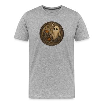 Forêt fantomatique Nuit Illustration - T-shirt bio Premium Homme - gris chiné - Devant - Damien (186cm)