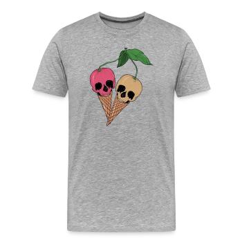 crane_glasse - Men's Premium Organic T-Shirt - heather grey - Front - Damien (186cm)