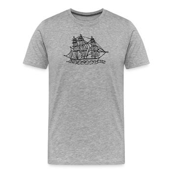 ship - Men's Premium Organic T-Shirt - heather grey - Front - Damien (186cm)