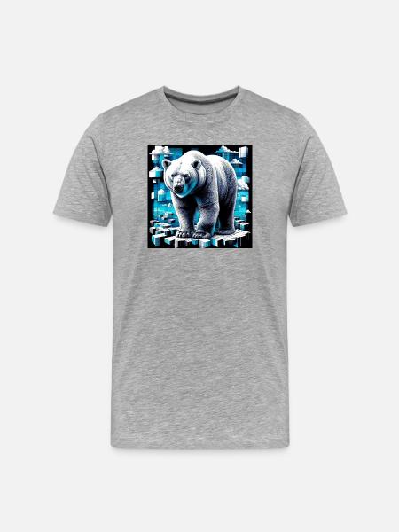 ours blanc - T-shirt bio Premium Homme - gris chiné