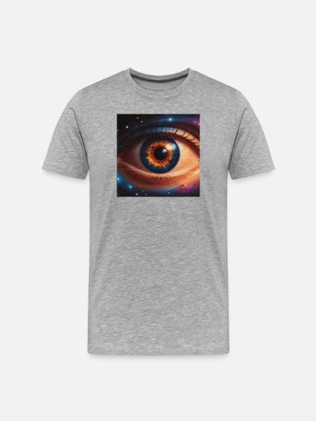 Cosmic Eye with Starry Sky - Men's Premium Organic T-Shirt - heather grey