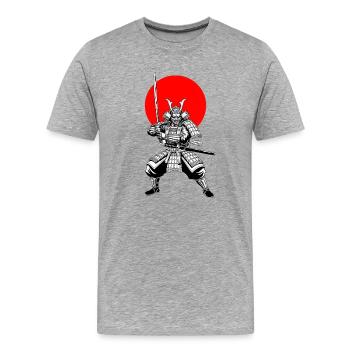 Traditional Samurai Warrior - Men's Premium Organic T-Shirt - heather grey - Front - Damien (186cm)