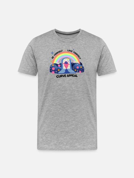 Rainbow Graphics Fierté et acceptation – Amour - T-shirt bio Premium Homme - gris chiné