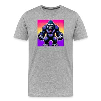 gorilla - Men's Premium Organic T-Shirt - heather grey - Front - Damien (186cm)