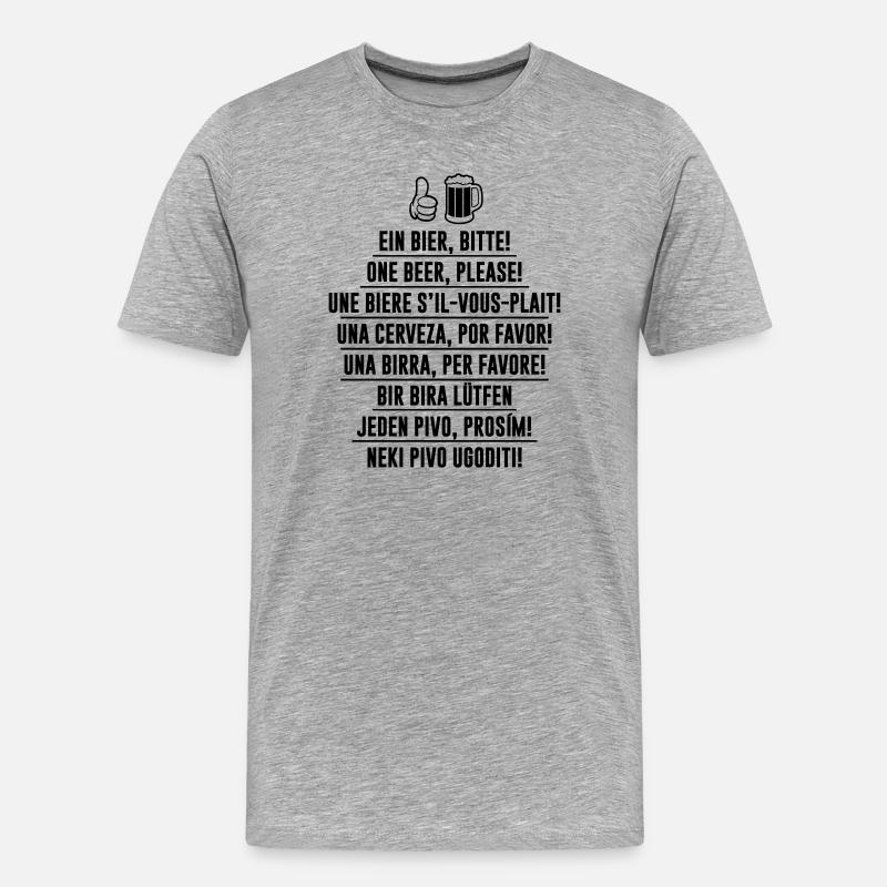 Ein Bier bitte - T-Shirt - Männer Premium Bio T-Shirt - Grau meliert