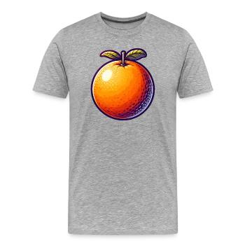Bright orange cartoon - Men's Premium Organic T-Shirt - heather grey - Front - Damien (186cm)