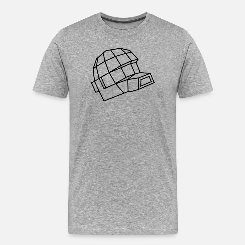 Daft Helm – Electro, Dance & Robot Style - Männer Premium Bio T-Shirt - Grau meliert