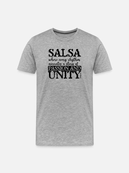 Cuban Salsa Rhythm and Passion T-Shirt - Men's Premium Organic T-Shirt - heather grey