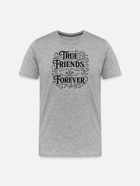 Treue Freunde Faustschlag - Männer Premium Bio T-Shirt - Grau meliert