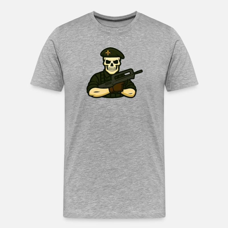 Fremder Schädeldier - Männer Premium Bio T-Shirt - Grau meliert