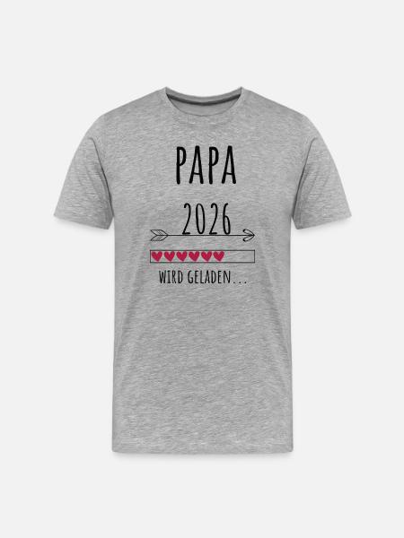 Dad-to-be 2026 Gift Pregnancy - Men's Premium Organic T-Shirt - heather grey