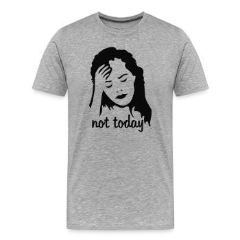 Portrait of a woman with a headache - Men's Premium Organic T-Shirt - heather grey - Front - Damien (186cm)