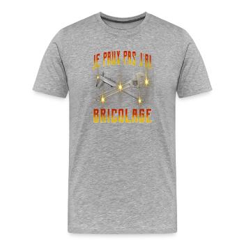 Ich kann nicht, ich habe DIY - Männer Premium Bio T-Shirt - Grau meliert - Vorne - Damien (186cm)