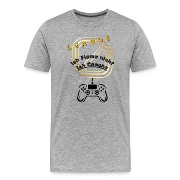 Je ne m’enflamme pas, je coache - T-shirt bio Premium Homme - gris chiné - Devant - Damien (186cm)