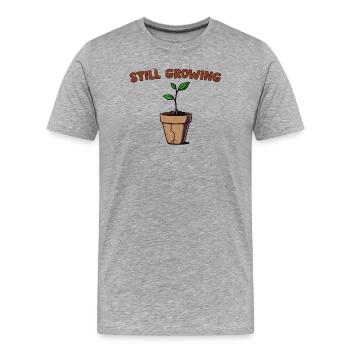 Plante en Croissance Essentielle - T-shirt bio Premium Homme - gris chiné - Devant - Damien (186cm)