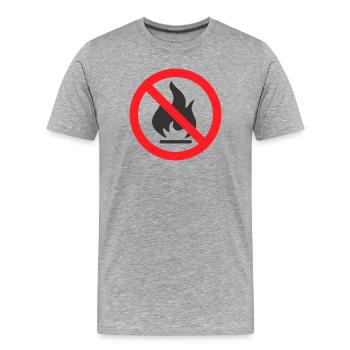 Pas de panneau de sécurité incendie - T-shirt bio Premium Homme - gris chiné - Devant - Damien (186cm)