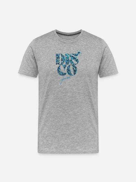 Glitter Disco Fever Blue Design - Men's Premium Organic T-Shirt - heather grey