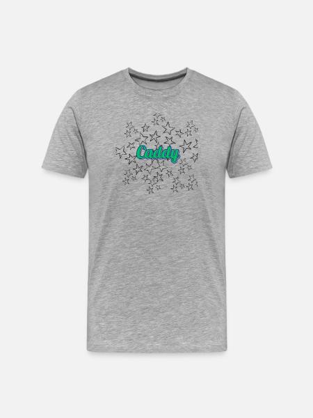 Luminous caddy lettering with stars - Men's Premium Organic T-Shirt - heather grey