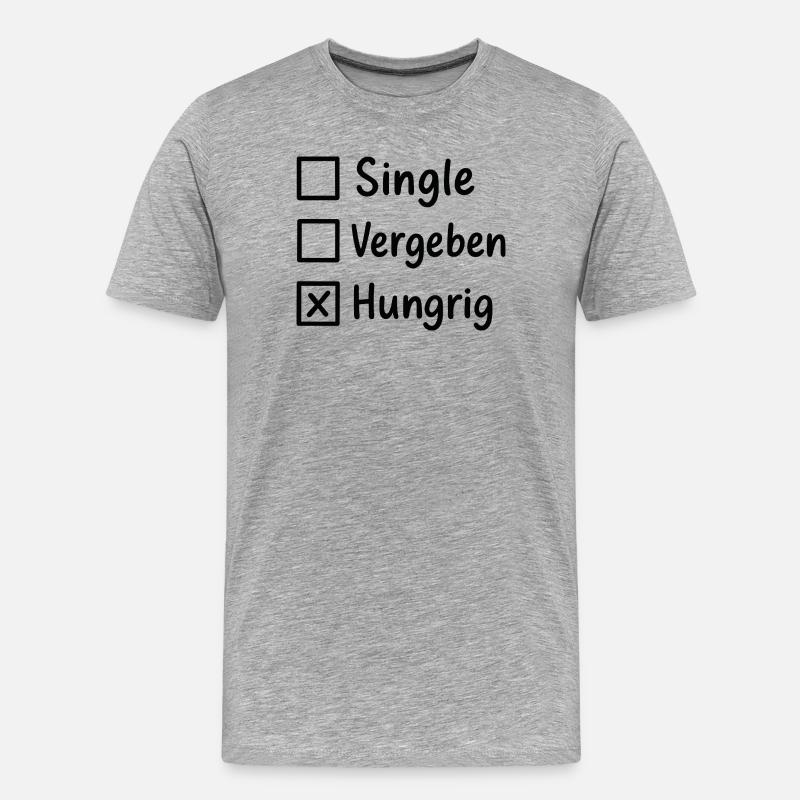 Hungrig Checkbox Typo Statement - Männer Premium Bio T-Shirt - Grau meliert