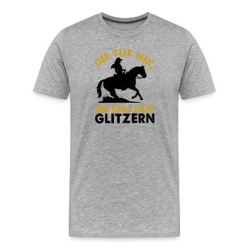 Slidningstop with Western horse and rider - Men's Premium Organic T-Shirt - heather grey - Front - Damien (186cm)