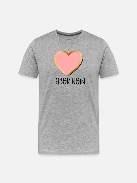 HEARTFELT REJECTION SAYING NO - Men's Premium Organic T-Shirt - heather grey