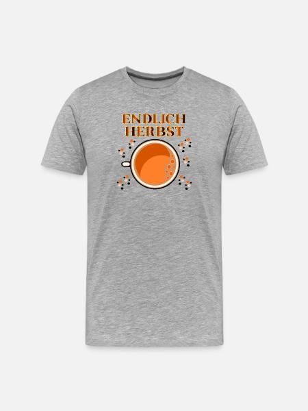 FINALLY AUTUMN DRINKS - Men's Premium Organic T-Shirt - heather grey