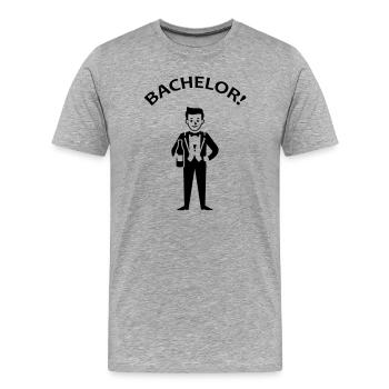 Bachelor Junggeselle - Männer Premium Bio T-Shirt - Grau meliert - Vorne - Damien (186cm)