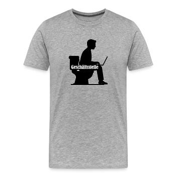 Toilet Office Office Home Office Association - Men's Premium Organic T-Shirt - heather grey - Front - Damien (186cm)