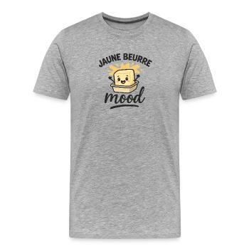 JAUNE BEURRE MOOD - T-shirt bio Premium Homme - gris chiné - Devant - Damien (186cm)
