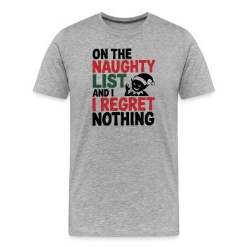 Naughty List Christmas Tee - Men's Premium Organic T-Shirt - heather grey - Front - Damien (186cm)